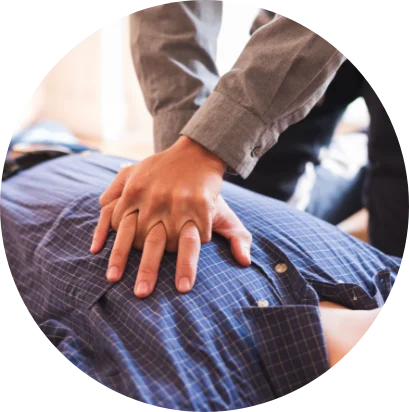 CPR chest compressions during First Aid practice